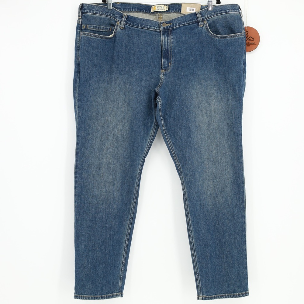 Carhartt Women 24W Plus Rugged Flex‎ Original Fit Straight Leg Jeans Blue Blaine